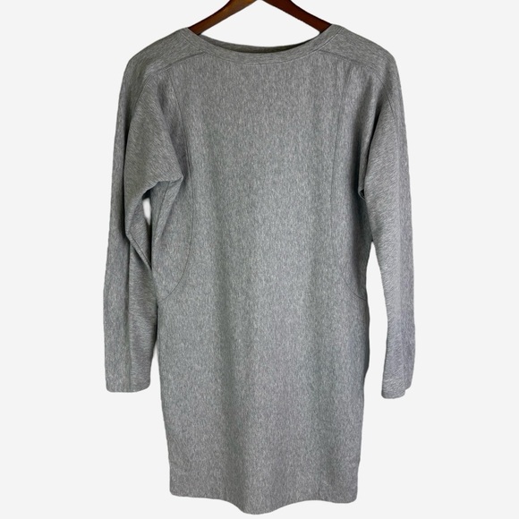 Athleta Salinas Sweatshirt Dress XS Heather Gray Mini Pullover Soft Stretch - Picture 3 of 10
